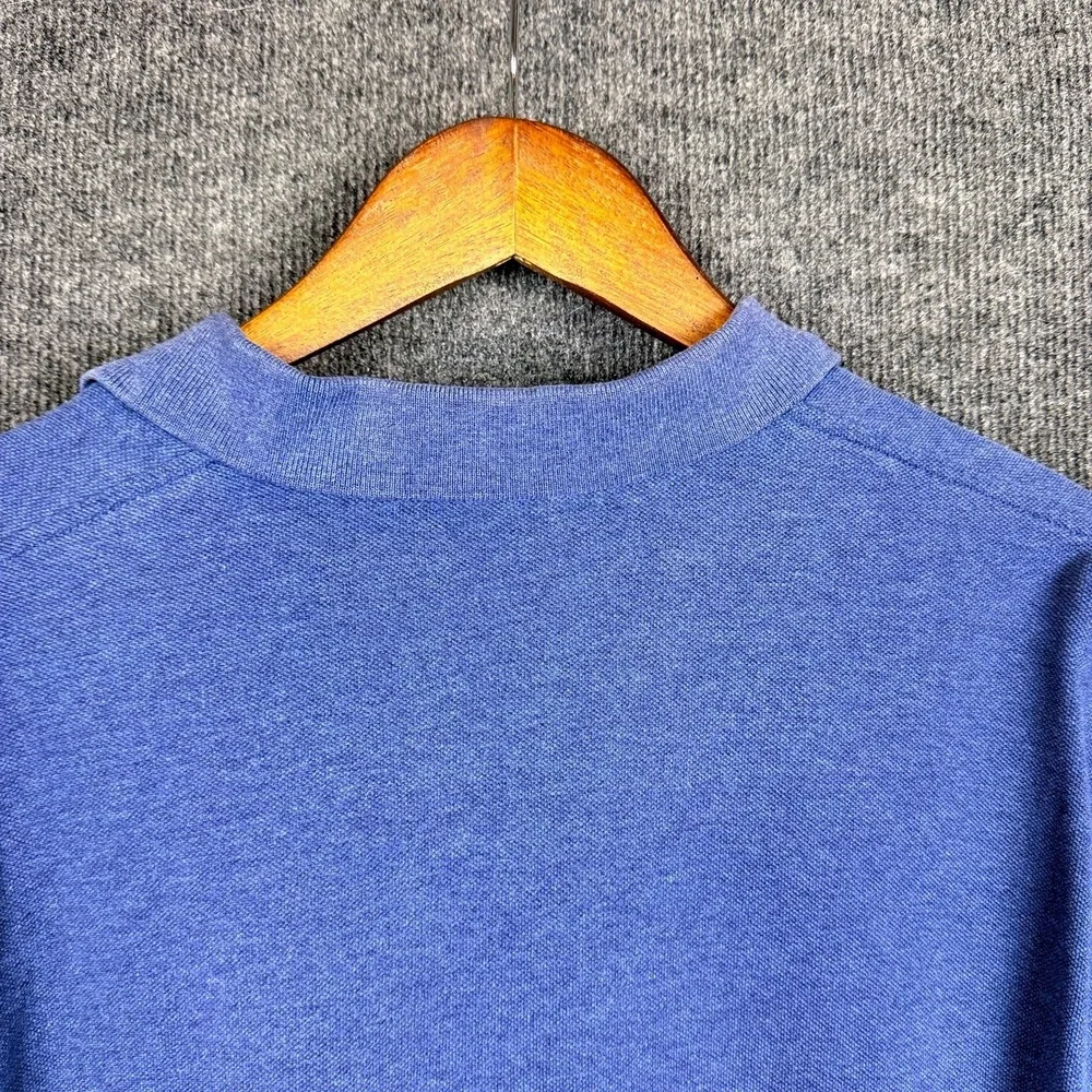 Polo Ralph Lauren Long Sleeve Pique Polo Shirt L Blue Red Pony